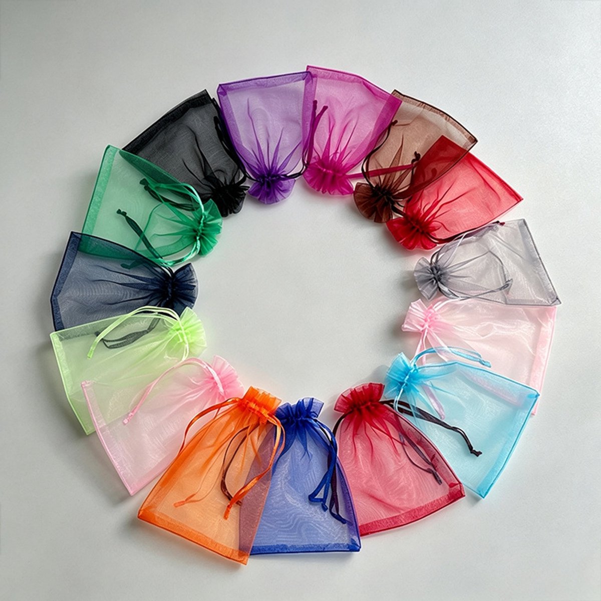 Verpakking van 50 geschenkzakjes, geschikt voor bruiloften, netverpakkingen voor sieraden.-zwart-13*18cm