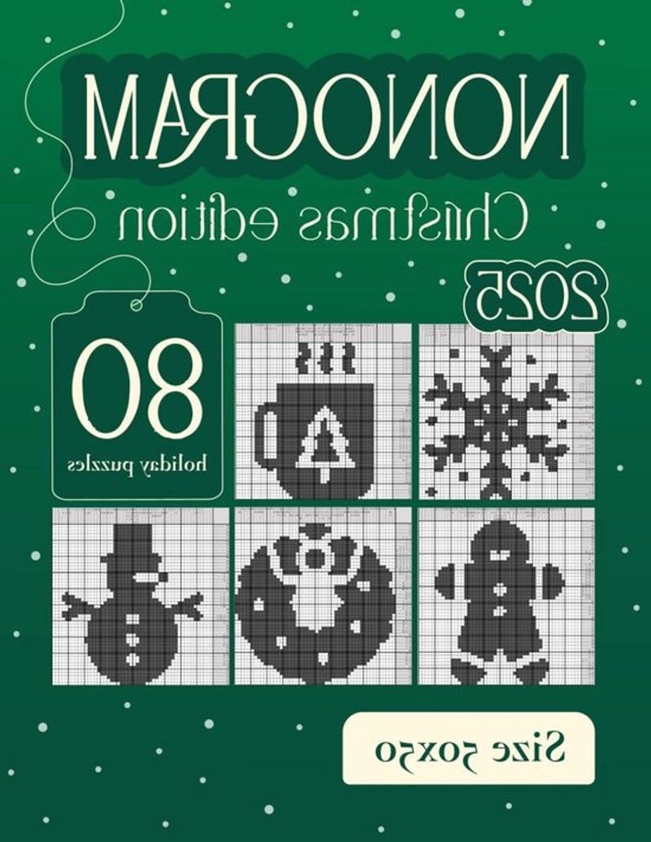 Nonogram Kerst Puzzels - Logica Puzzels Griddlers - Ontspannende Hersenkrakers - 80 Grote Puzzels - 50x50 Raster - Kerstthema
