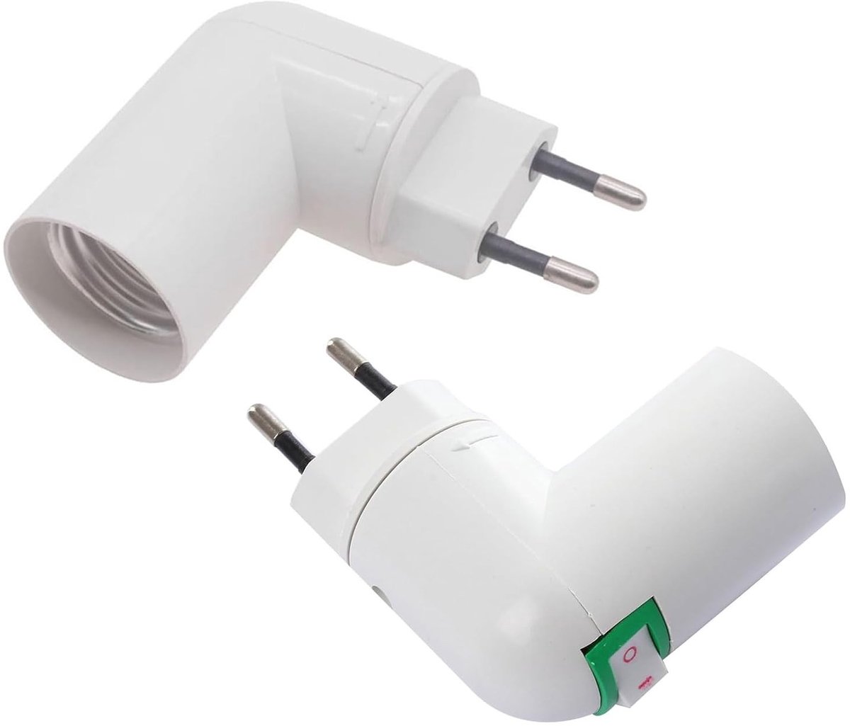 Verstelbare E27 Lampenvoet met Schakelaar, 360° Draaiend, Ideaal voor Keukenlampen en Wandverlichting, Set van 2
