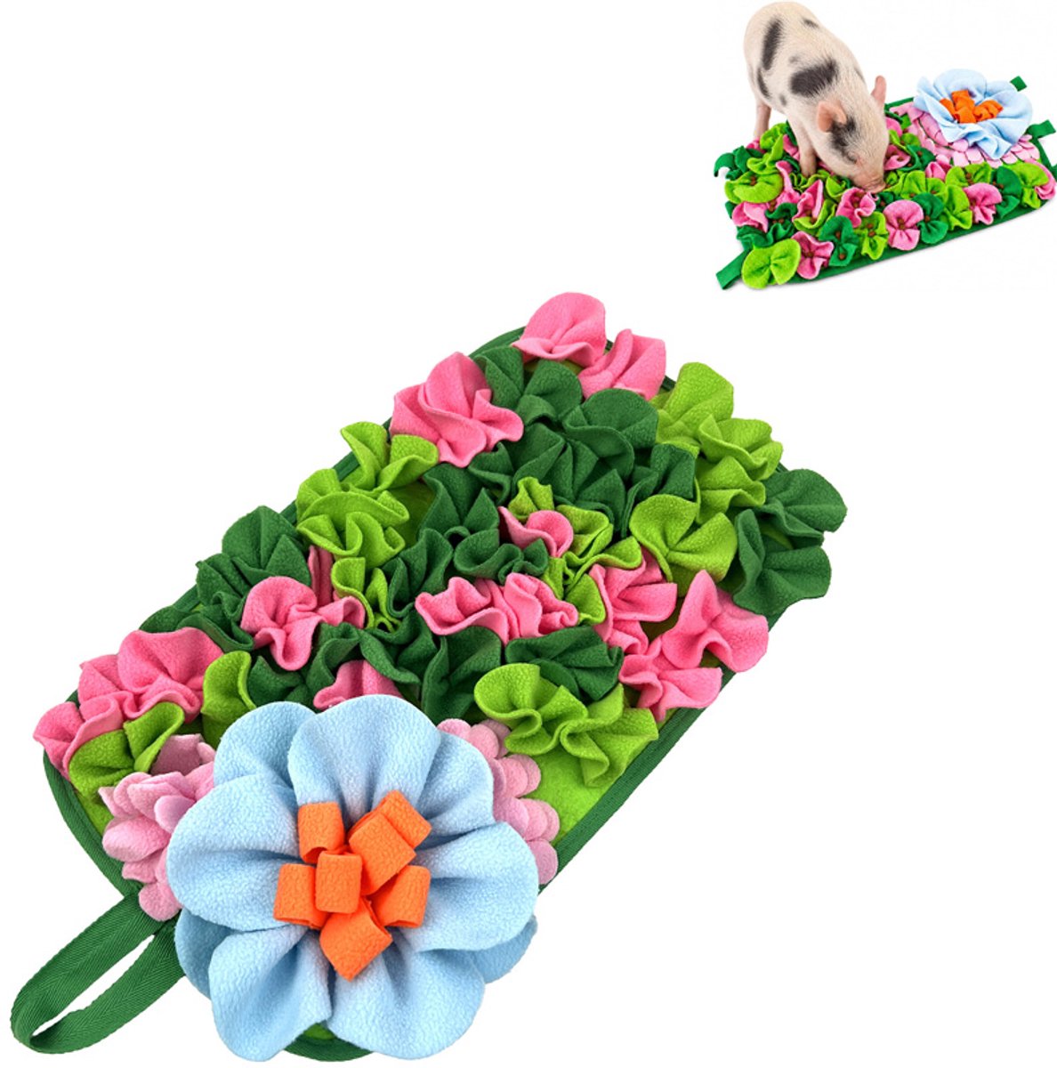 snuffelmat-snuffelmat konijn-snuffelmatten-snuffelmat voor kleine dieren-Konijnen Snuffelmat-speelmat voor huisdieren-Snackmat -Likmat -slowfoodmat voor huisdieren-Training voor huisdieren- voor konijn, cavia’s, hamsters, puppy’s-Groen