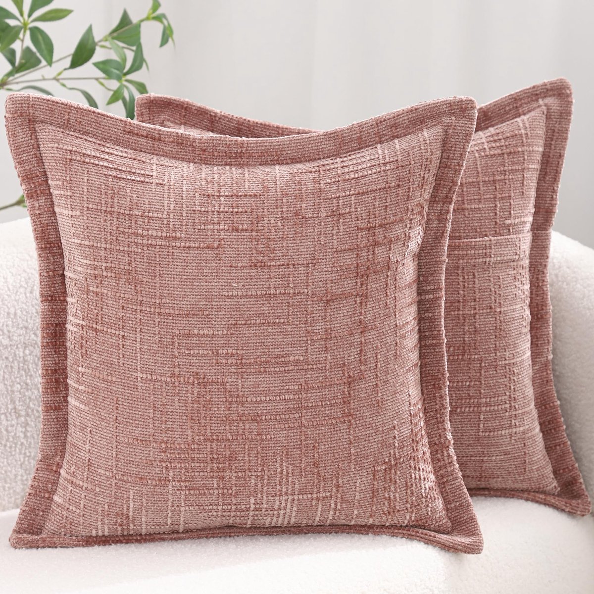 Chenille Kussenhoezen - 45 x 45 cm in Roze