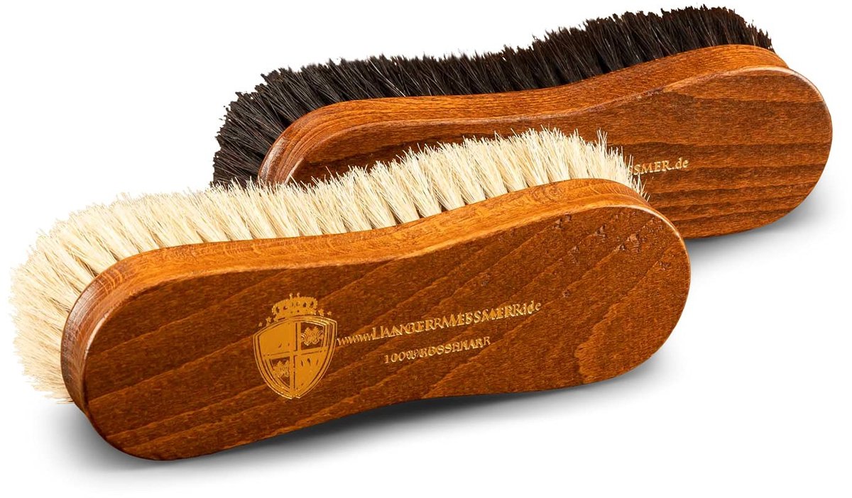 Set van 2 Paardenhaar Schoenborstels - Voor het Reinigen van Schoenen