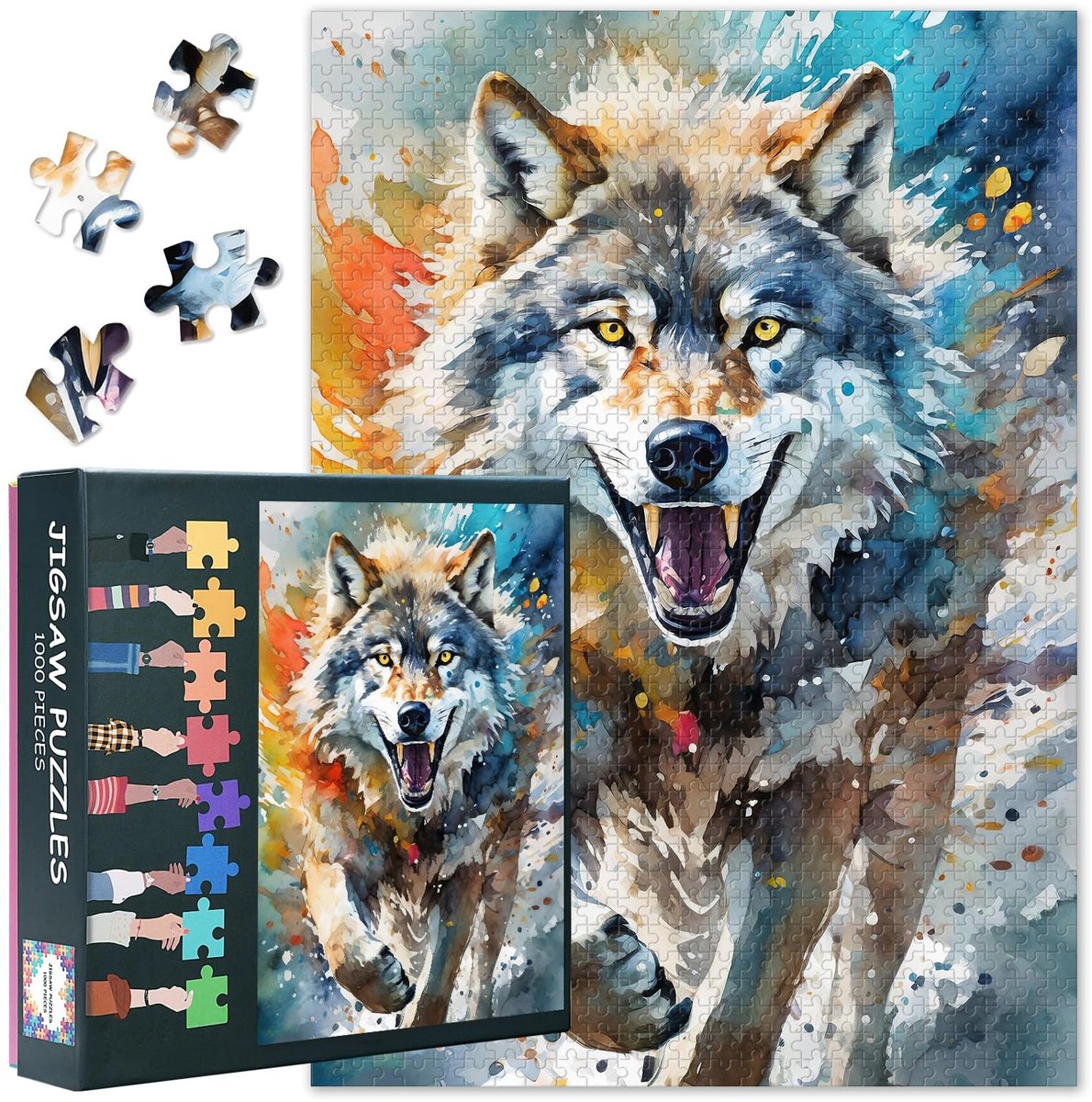 Puzzel voor Volwassenen - 1000 Stuks - Wolf Motief - 50 x 70 cm