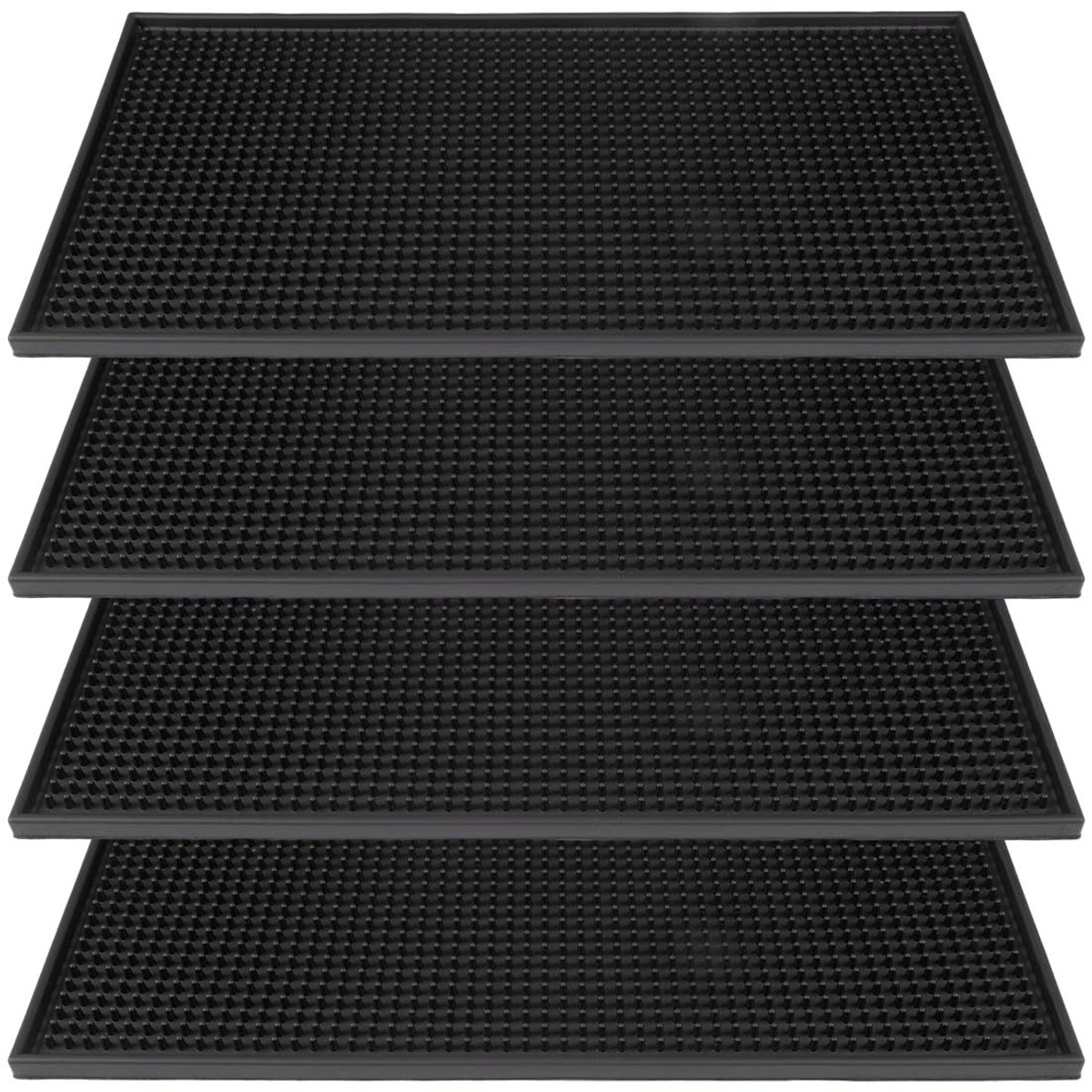 4 Stuks Absorberende Servies Afdruipmat - Zwart 30x15cm