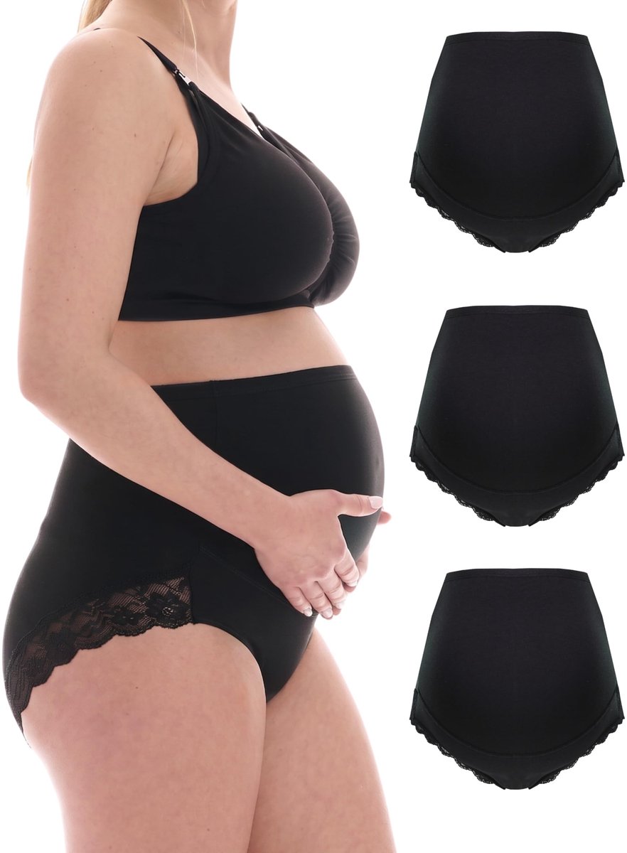 Materniteitsboxers - Ademend materiaal - Zwart-Beige-Wit-Grijs-Roze - Set van 1