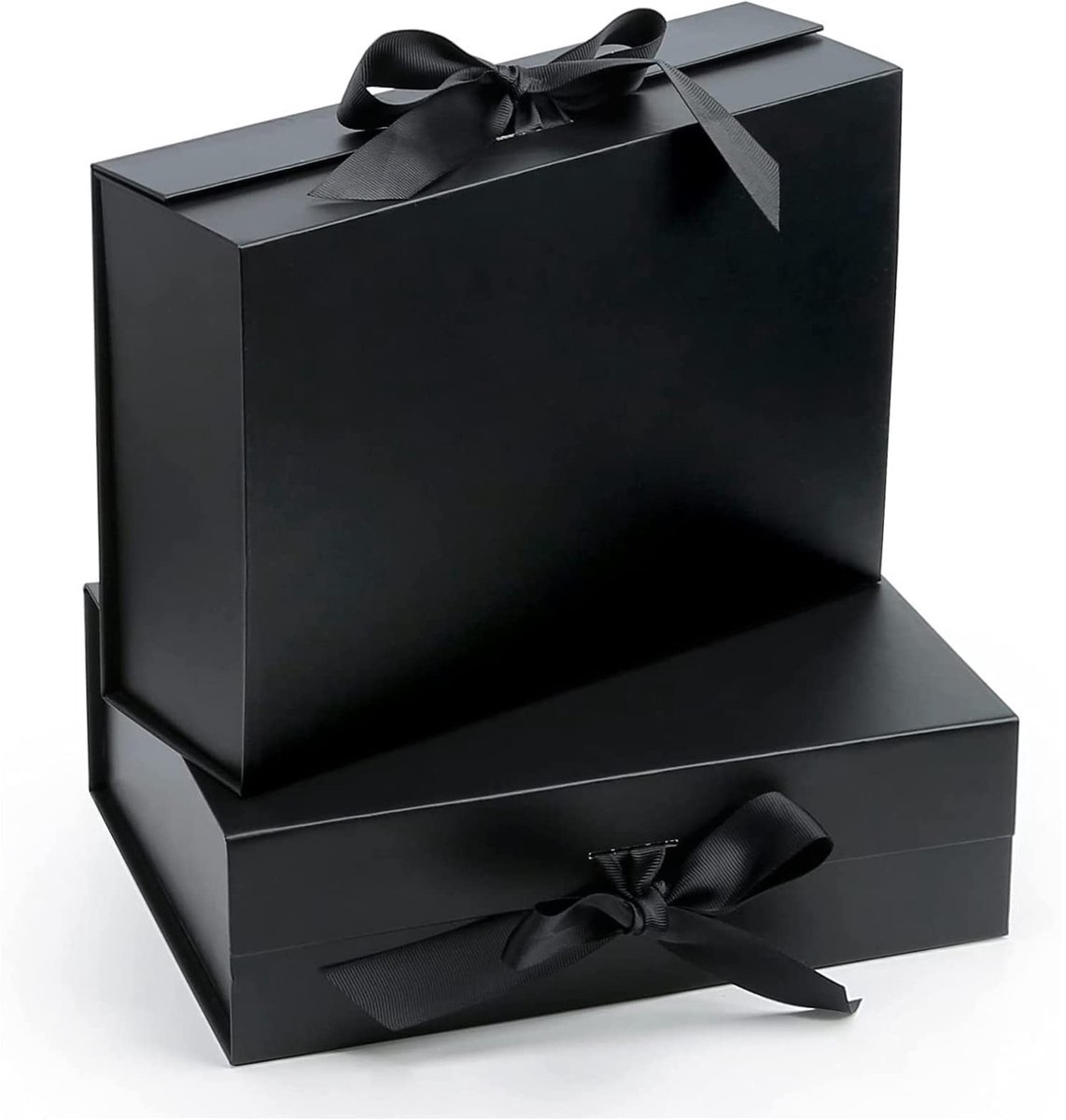 Geschenkdoos met Strik - Zwart - 2 Stuks
