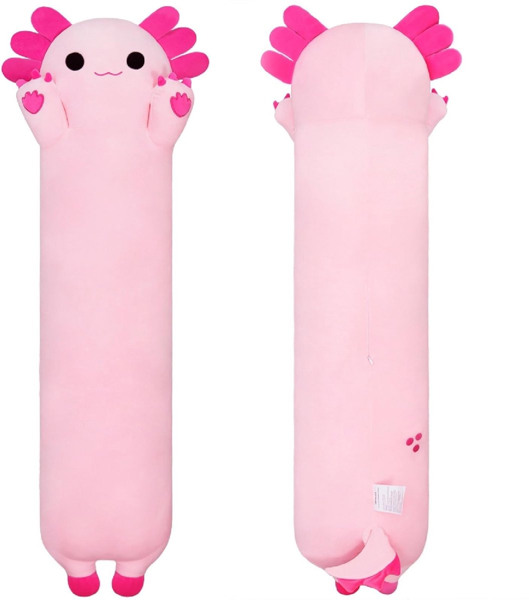 Pluche Axolotl Kussen - 110 cm Roze