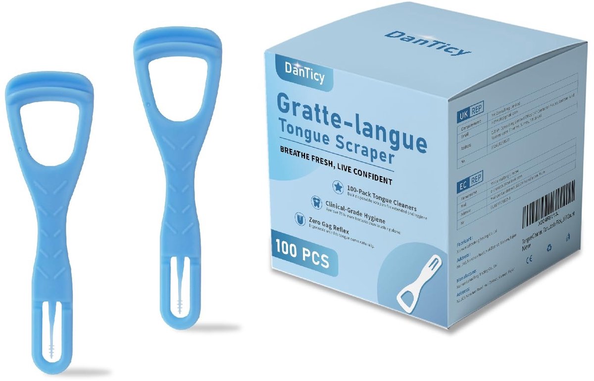 Tongue Cleaner met geïntegreerde tandenstoker - Verpakking van 100