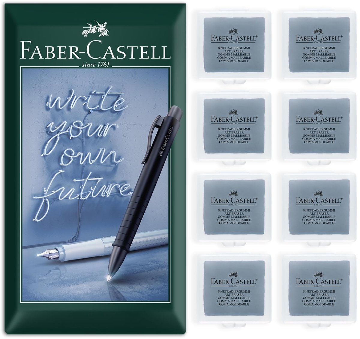 Malleable Art Erasers - Set van 8 Grijze Gum