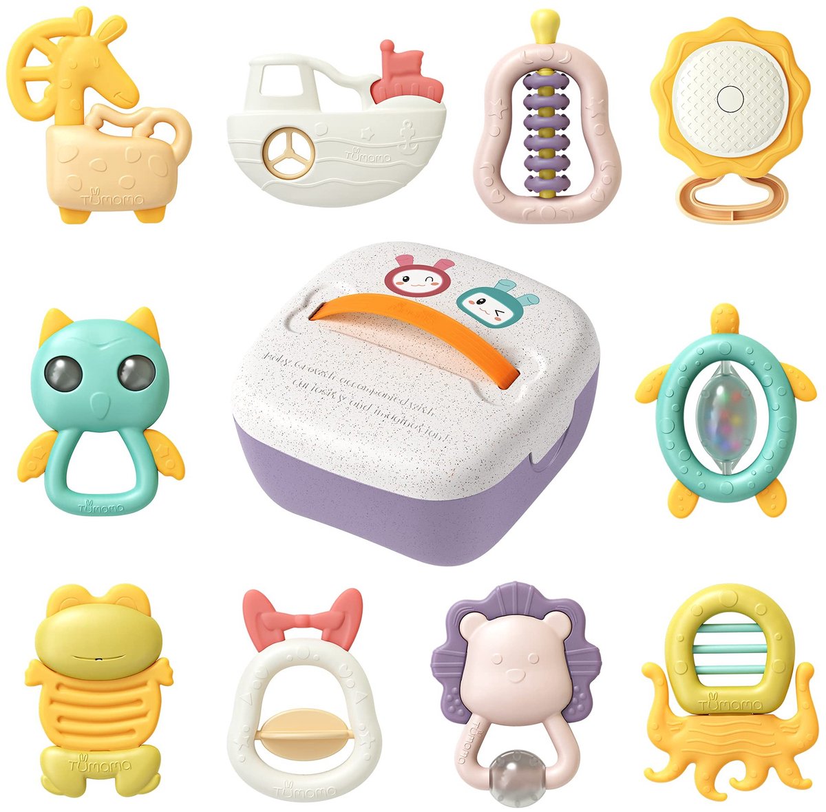 Baby rammelaars set voor vroege ontwikkeling - 10 stuks