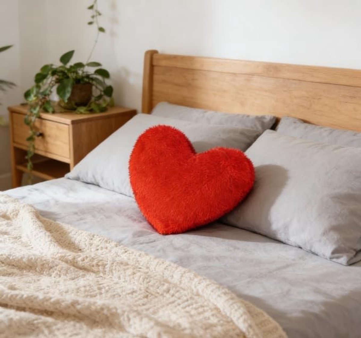 Zachte Hartvormige Kussen, Decoratief Kussen voor Bed en Bank, Romantisch Cadeau voor Moederdag en Verliefden, Aesthetic en Knuffelbaar Kussen