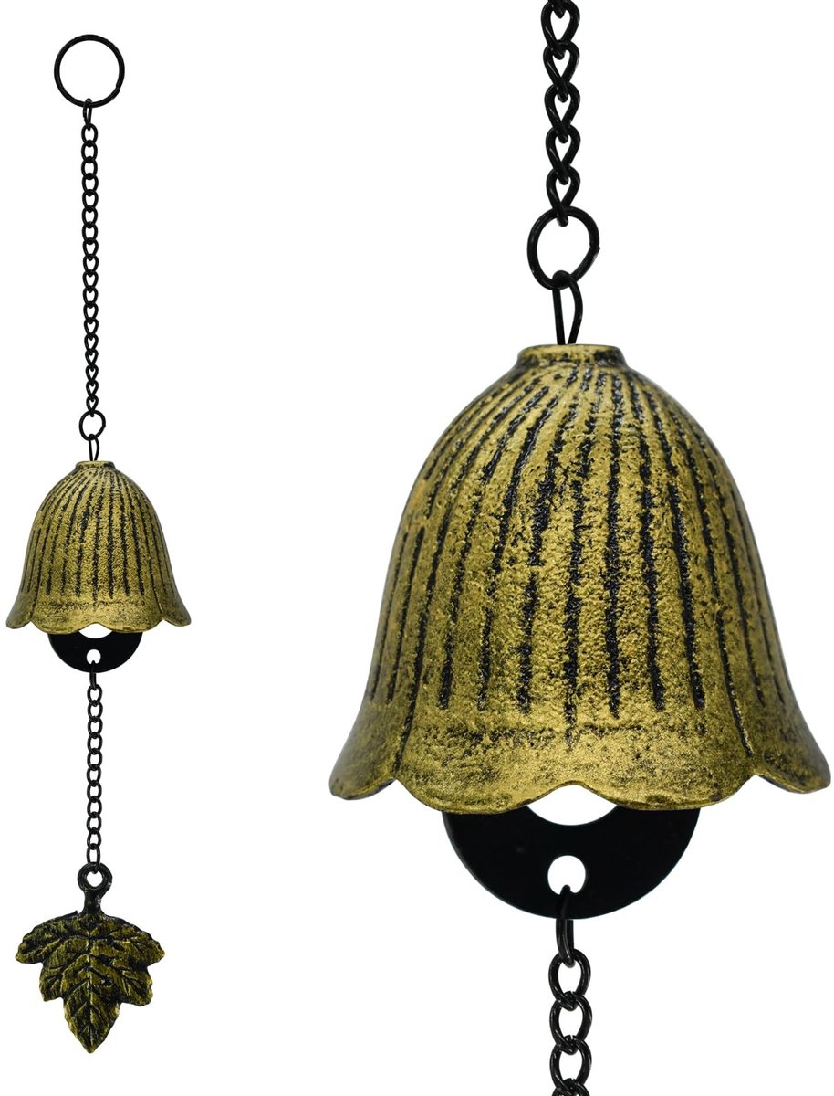 Windgong met Japanse Bladvorm - Bronzen Hangdecoratie voor Buiten