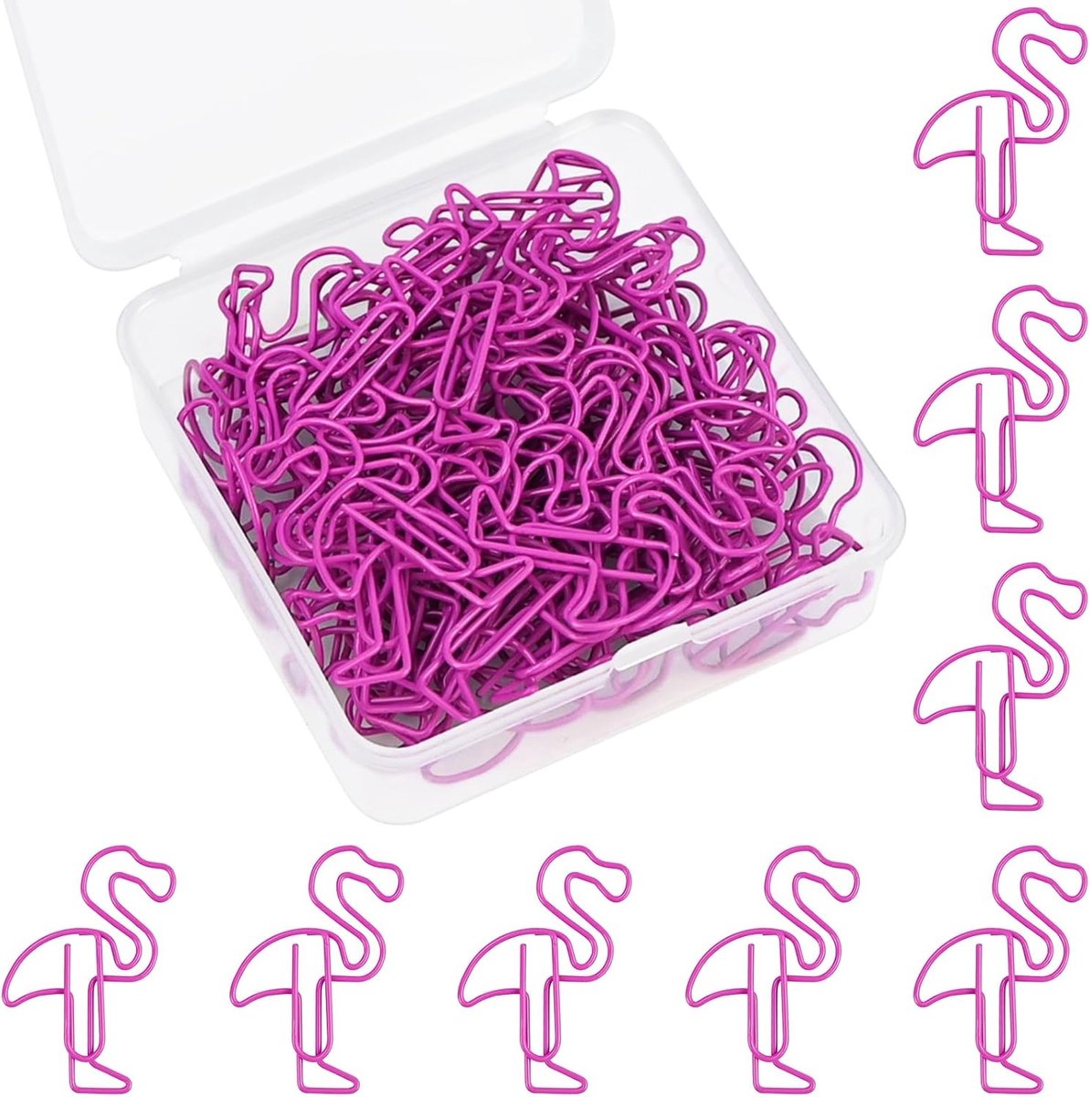 Flamingo Paper Clips - 50 Stuks Metalen Clips in Dierlijke Vorm voor Boeken en Documenten, Perfecte Kantooraccessoires en Creatieve Decoratie