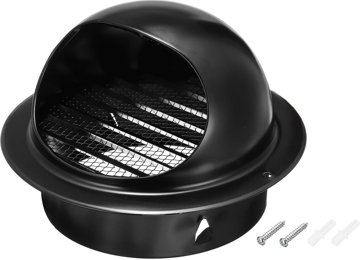 Ventilatierooster 6 Inch - Roestvrij staal - Zwart