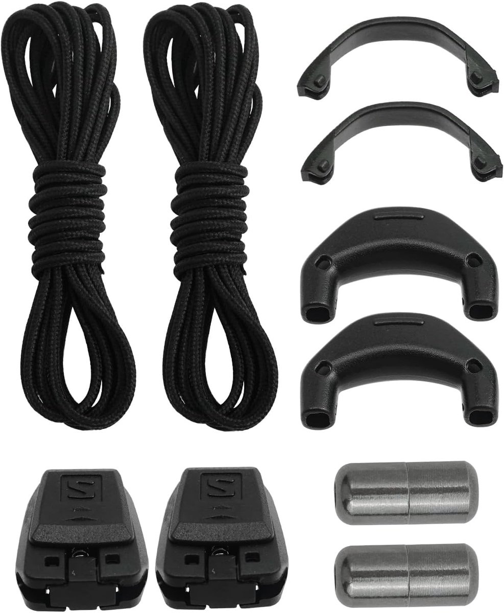 Schoenen Veters Set zonder Knoop Vervanging voor Ski Boots, Snelle Losknoop Systeem, Zwart, 140 cm, Geschikt voor Dames, Heren en Kinderen