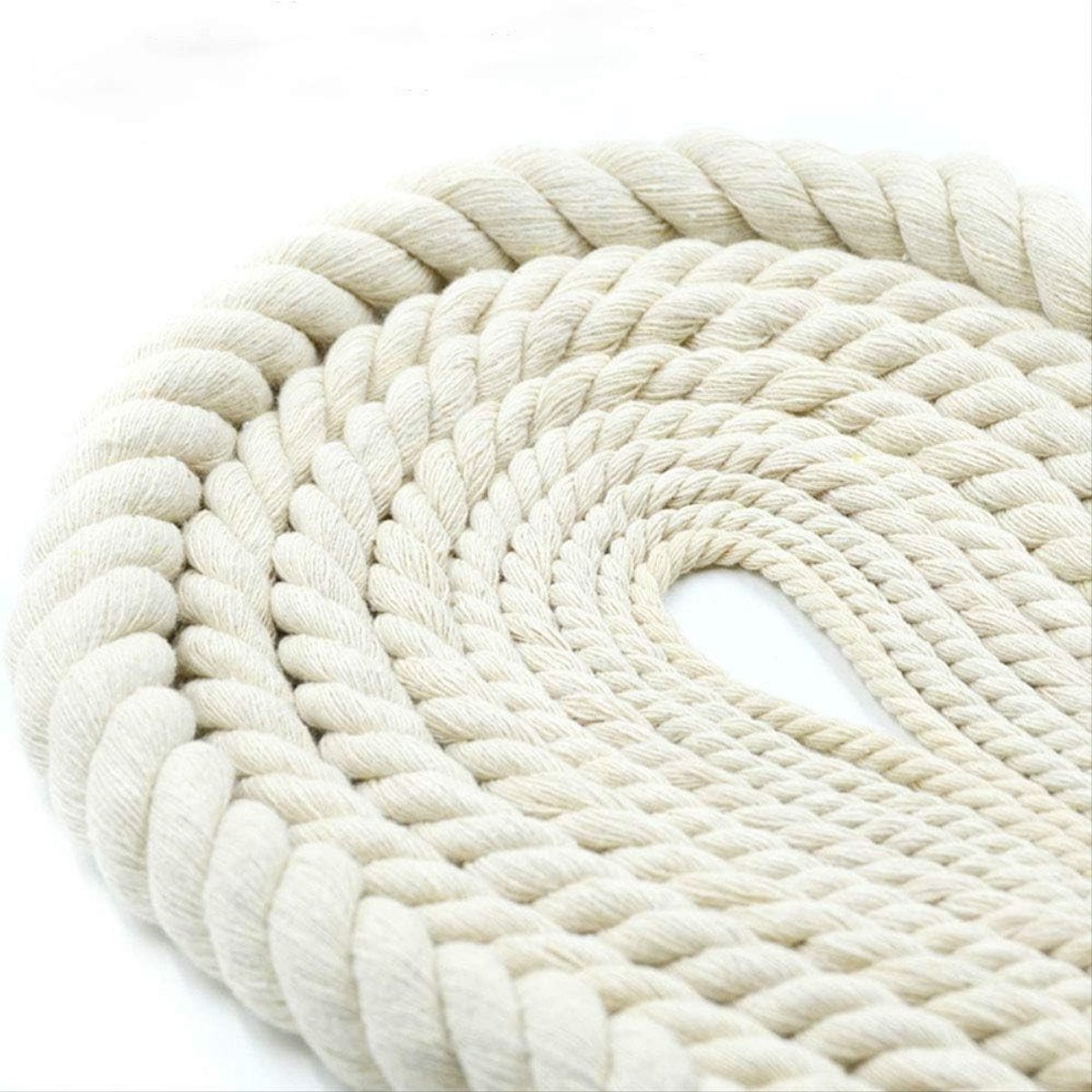 Dikke Katoenen Macramé Touw van 6mm tot 20mm voor Wanddecoratie en Plantenhangers - Beige 8mm (5M)