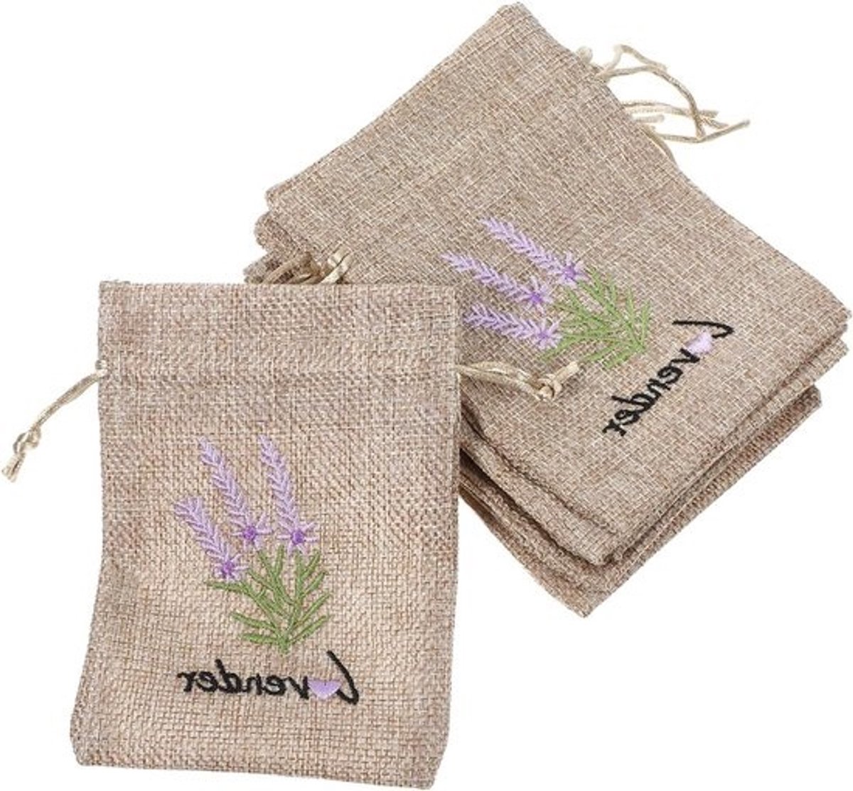 Lavendel Geurzakjes - Lege Sachets - Kast Opfrissen - Herbruikbaar Jute - 10 Stuks - Niet gespecificeerd