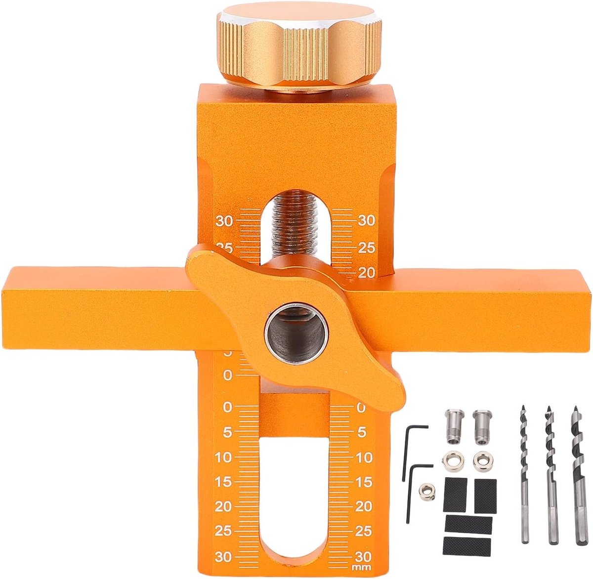 Verstelbare Deurmontage Jig voor Keuken- en Badkamerkasten met 6mm, 8mm en 10mm Boren, Aluminium Legering Kit