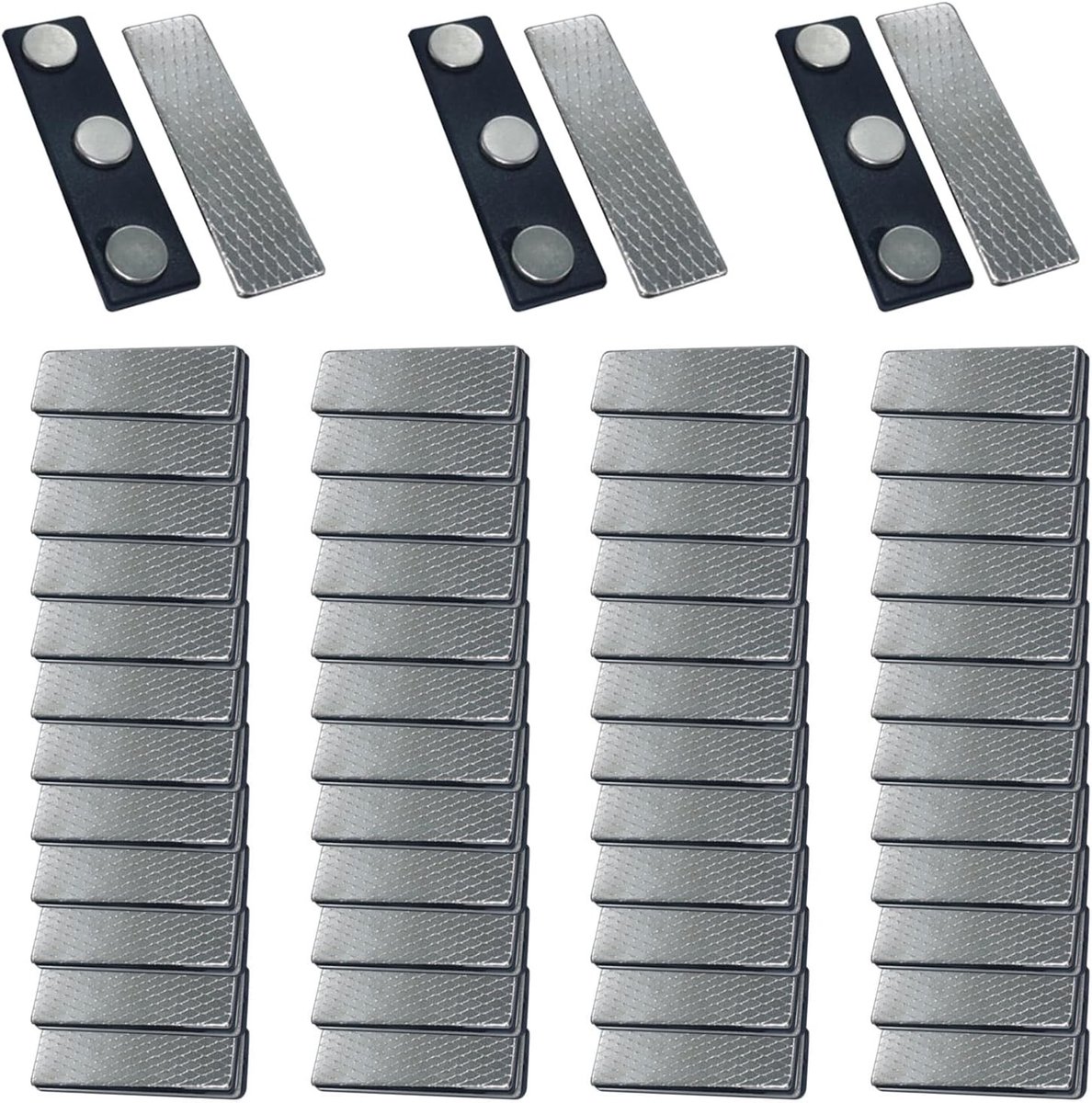 Zelfklevende Magnetische Naamlabels, ID Houder voor Bedrijf, Lege Naamclips voor Jas en Shirt, 45 x 13 mm, Perfect voor Evenementen en Netwerken