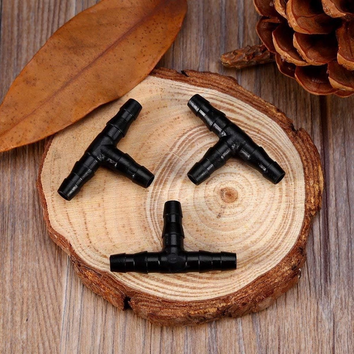 T-shaped connectors voor sprinkler- en druppelirrigatiesystemen, 100 stuks, 4 mm/7 mm, ideale slangverbinding voor tuinonderhoud