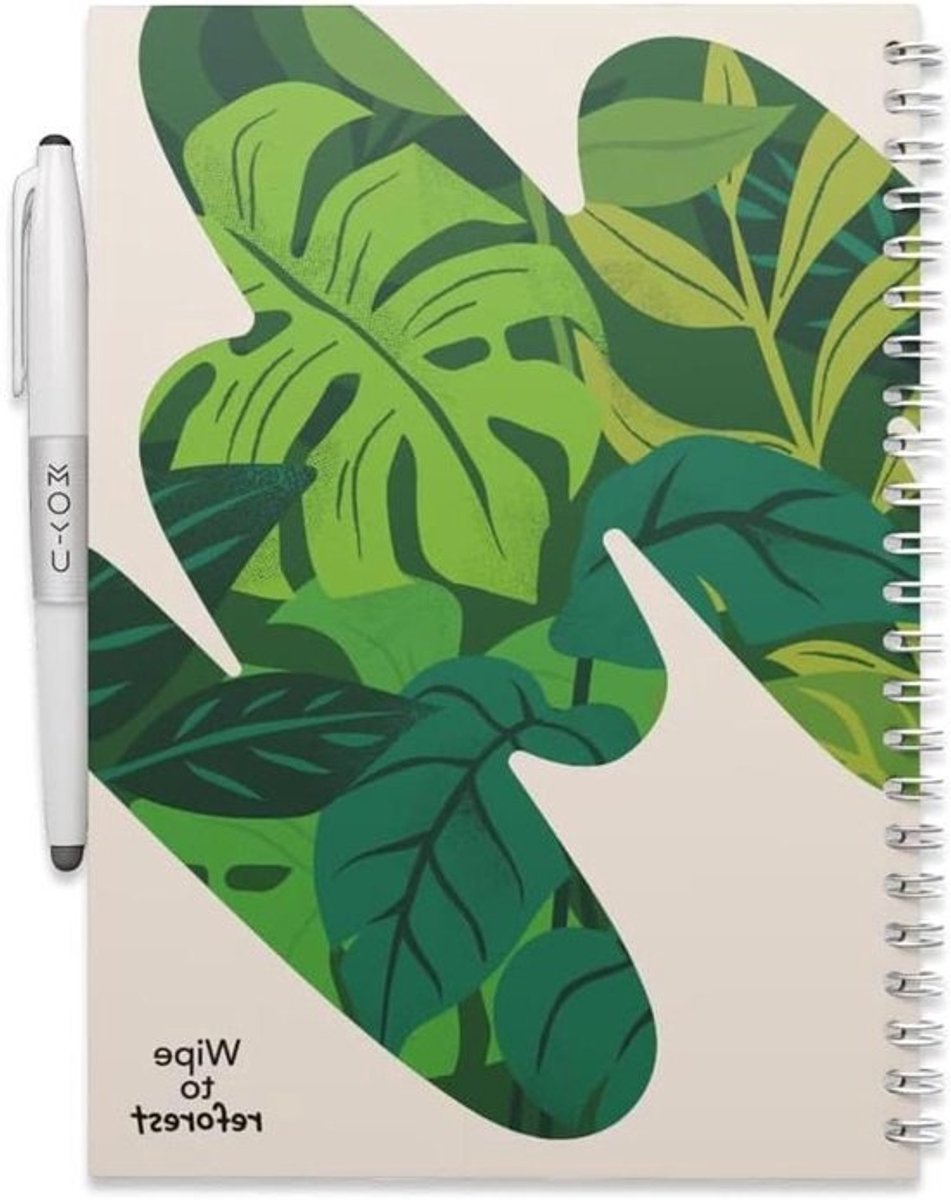 Uitwisbaar Notitieboek - Steenpapier Schrijfblok - Duurzaam Notities Maken - Herbruikbaar Tot 500x - A5 - Sandy Jungle