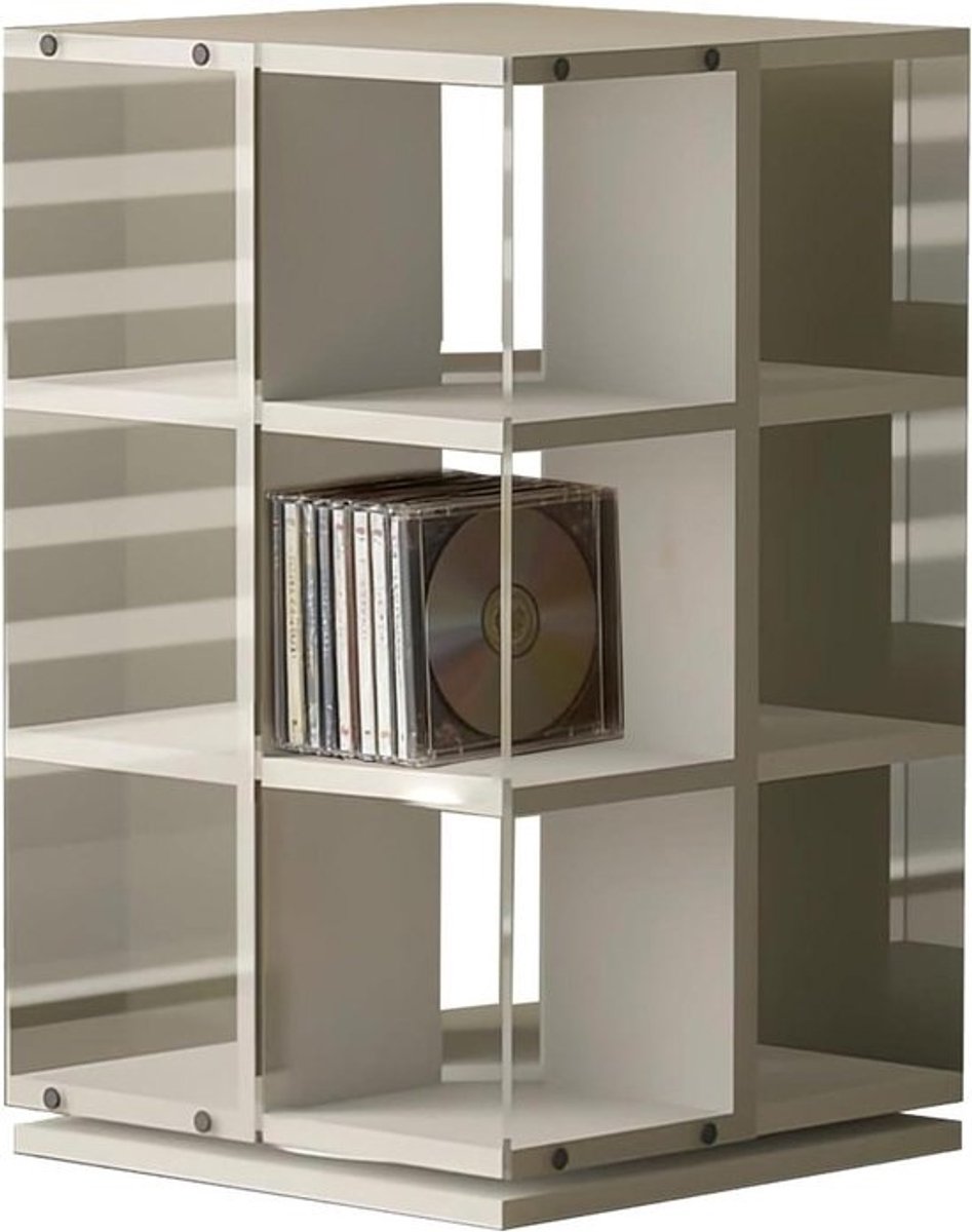 Vinyl Opbergtoren - Draaibaar Mediarek - Muziek Luisteren - 360 Graden Rotatie - 120 Platen Capaciteit - A