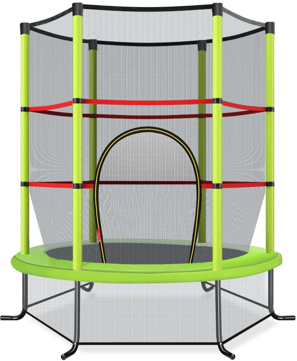 SureDeal® - Trampoline - Kindertrampoline - Veiligheidsnet Veersteunen - Stalen - Binnen - Buiten Gebruik - 165x165x165 cm - Groen