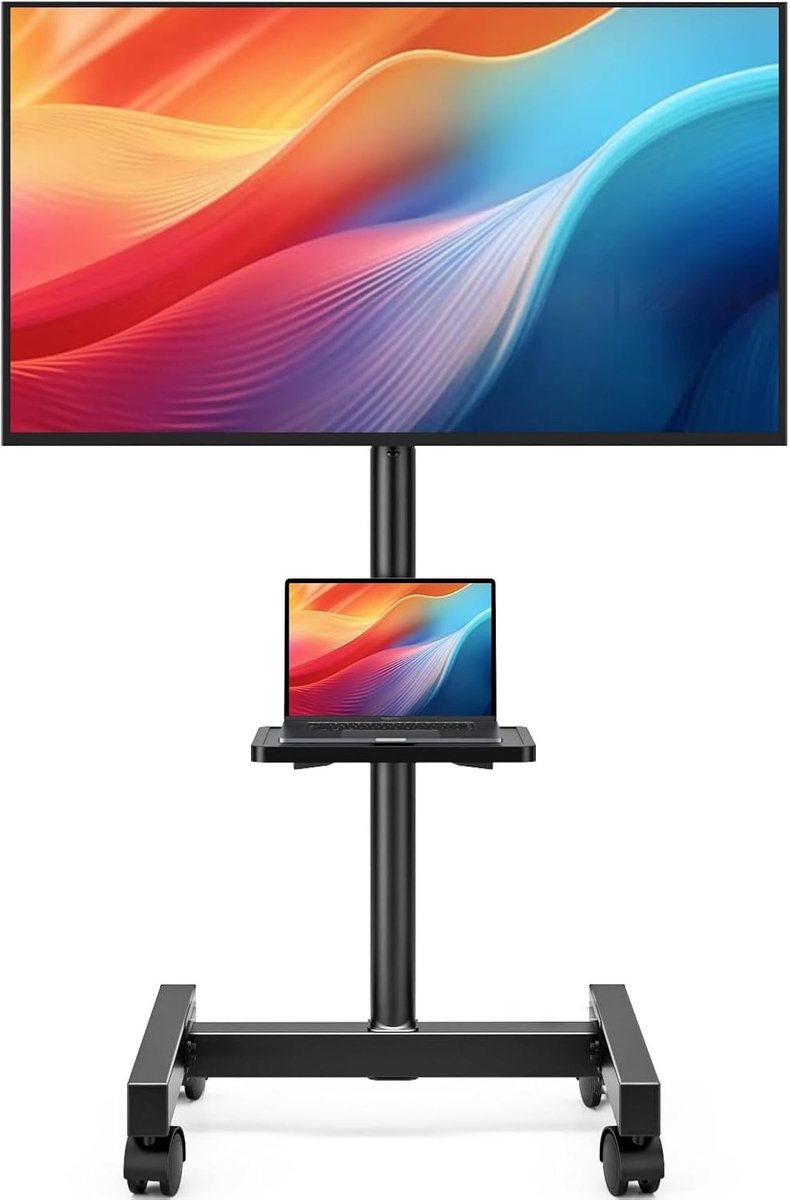 TV Stand op Wielen voor 13-50 Inch TV's, Rollbare TV Meubel tot 20 kg, VESA 200 x 200 cm, Ideaal voor Woonkamer en Thuisbioscoop