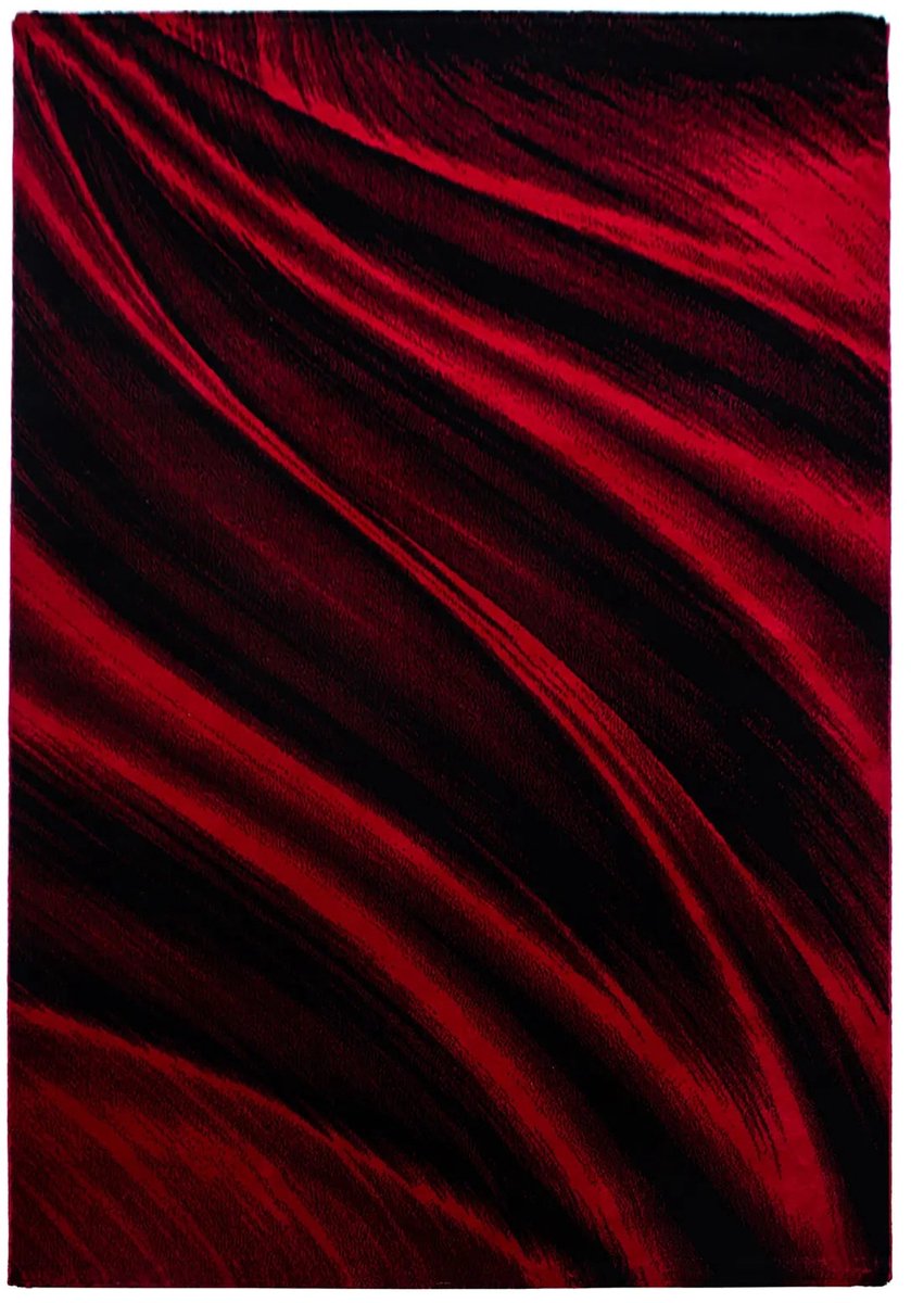 Dutch XXL Modern Vloerkleed | Tapijt | Miami | Golven | Rood | 200x290 cm