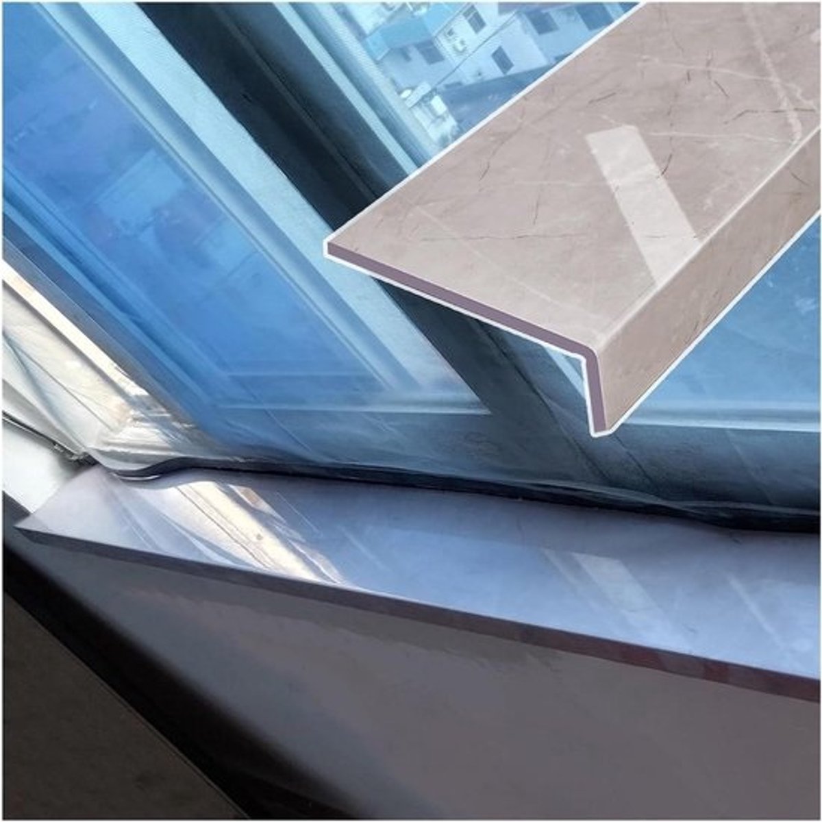 Vensterbank Beschermpaneel - Raambekleding Drempelafdekking - Vensterbank Renoveren - Zelfklevend Acryl Composiet - Op Maat Gesneden - Wit