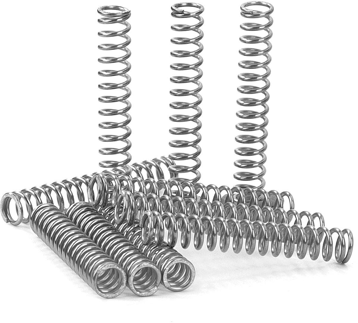 Veercompressie 30 mm RVS veer met 0,7 mm draad en 5 mm buitendiameter - 20 stuks met 2,1 kg veerkracht