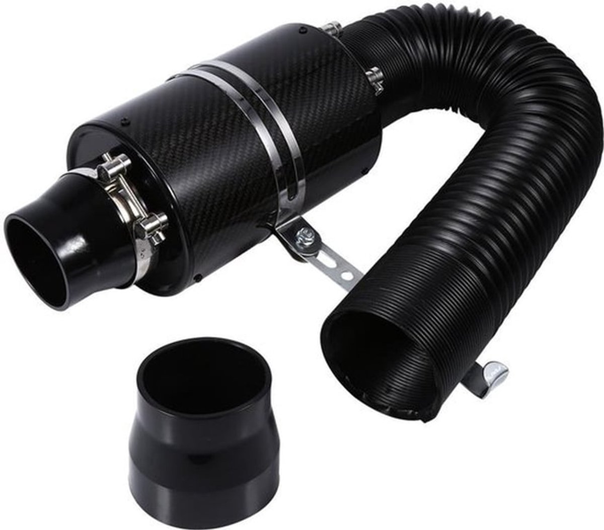Universele koude luchtfilter set zwart koolstofvezel koude luchtzuigsysteem 3 inch serie filter luchtinlaatsysteem luchtfilter luchtinlaat zuigbuis kit