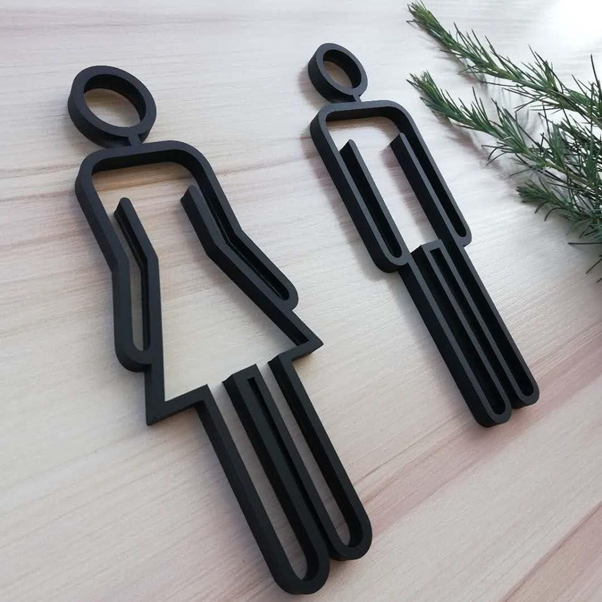 Deurbordje voor badkamer - Zwart