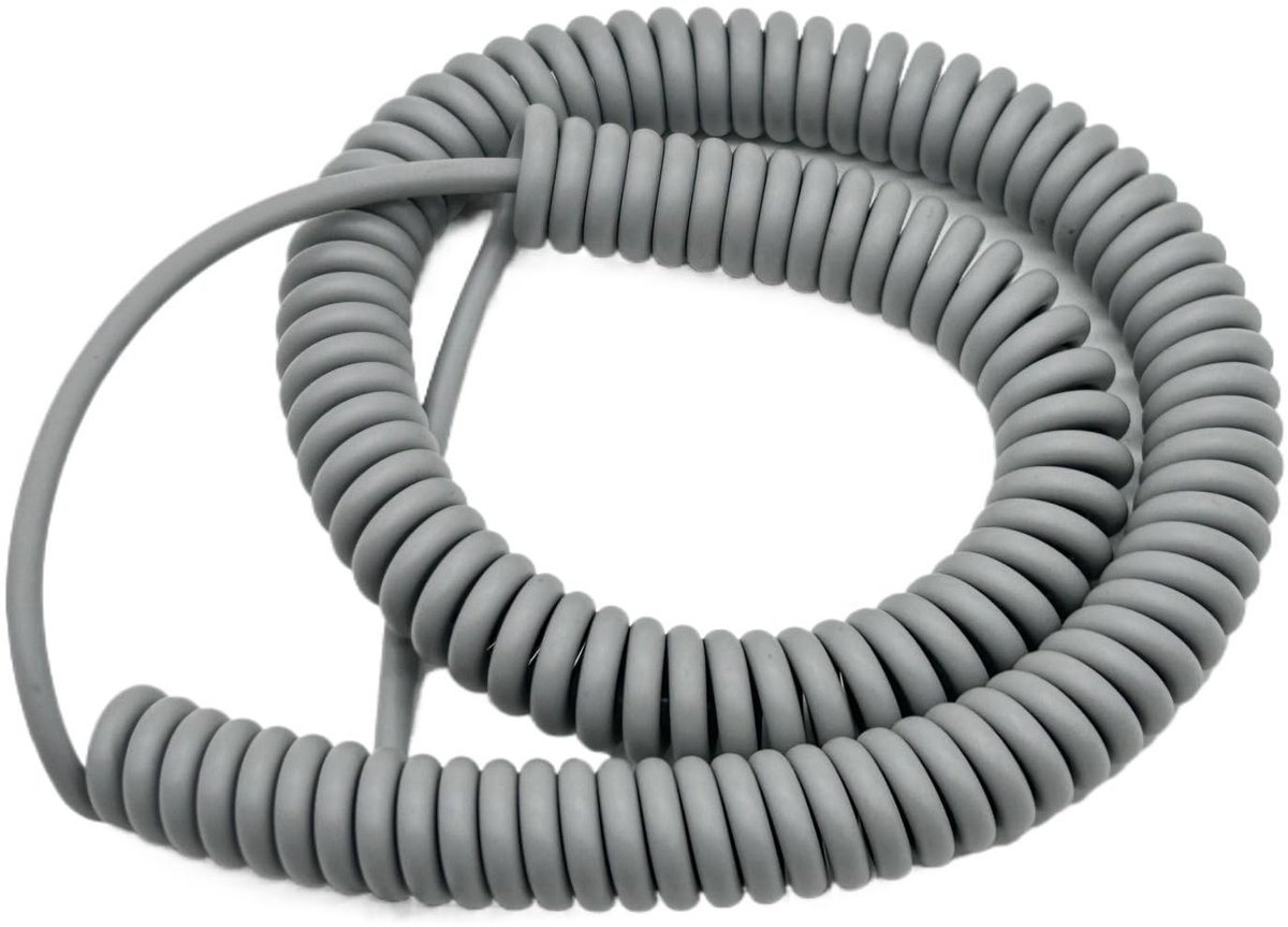 Spiraal geschaalde multicel kabel - 2-aderig flexibel zwart 4 meter
