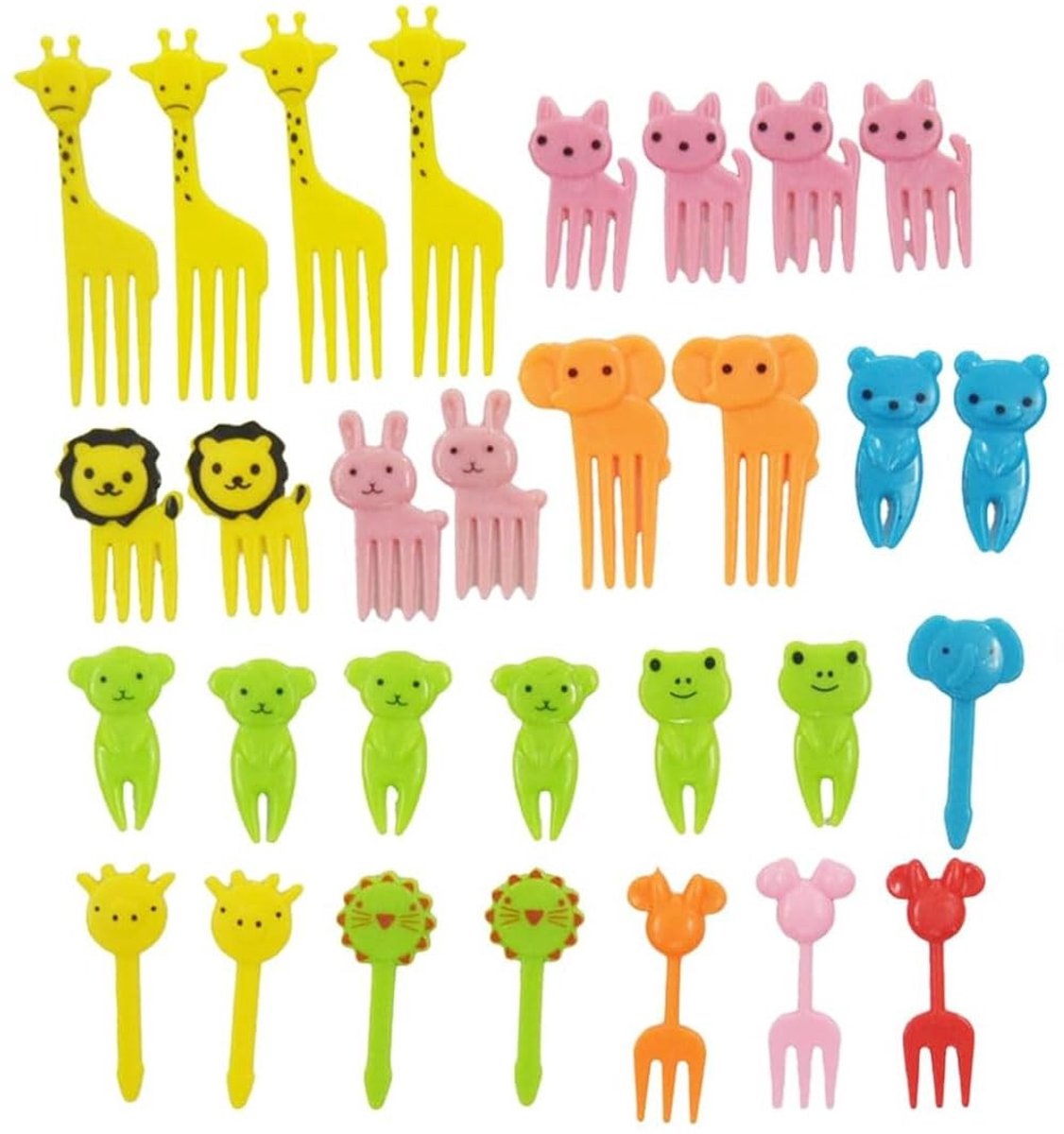 Mini Fruitvorken - Dierenthema - 30 stuks