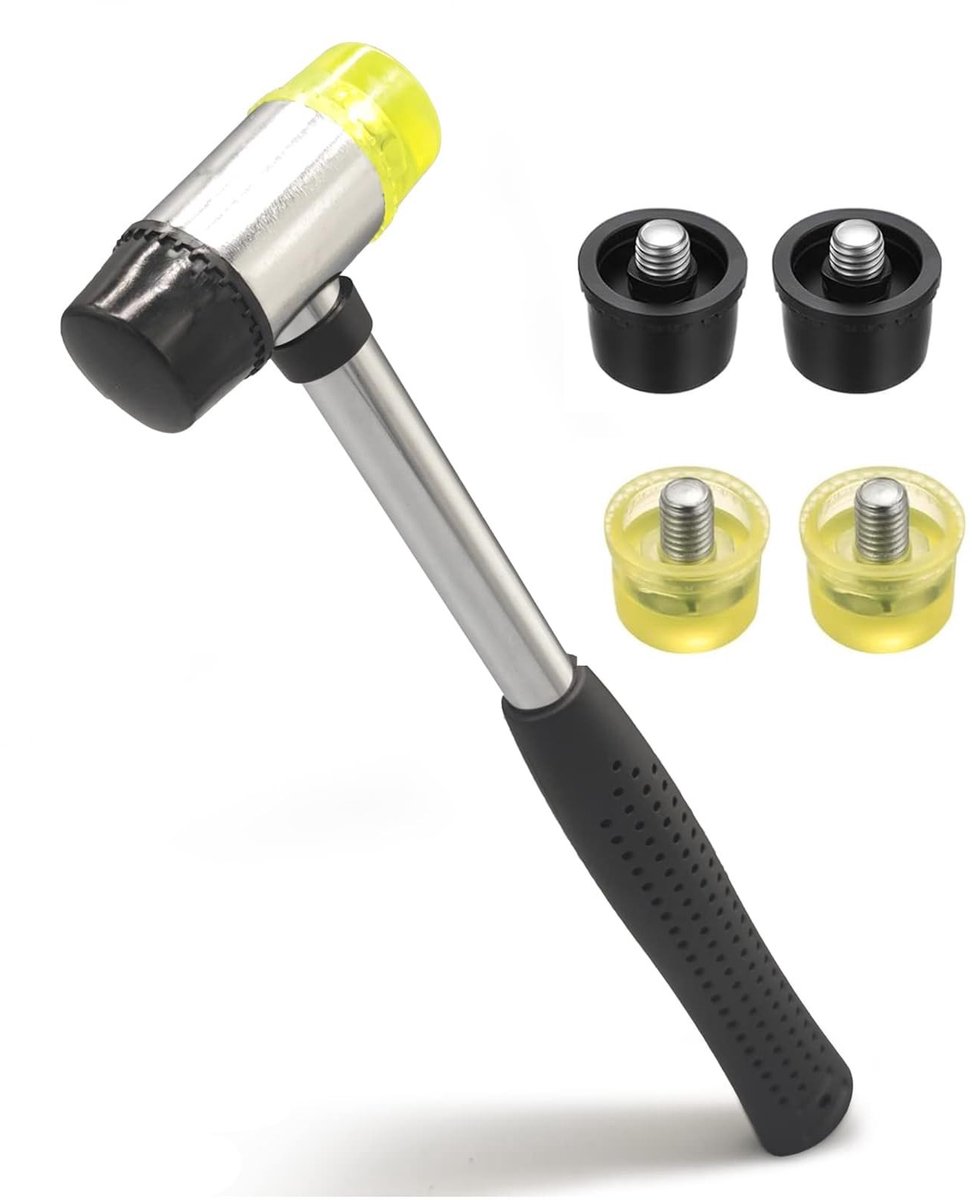 Rubber Hammer - 25mm met 4 Vervangende Hoofden
