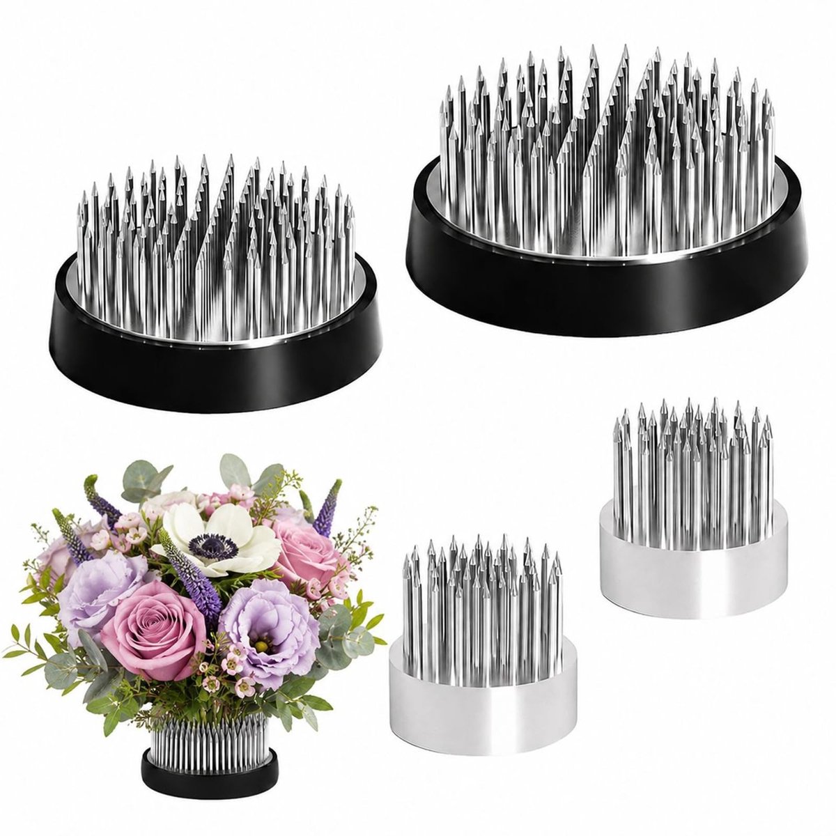 Ikebana spike-hedgehog set van 4 - met antislip basis