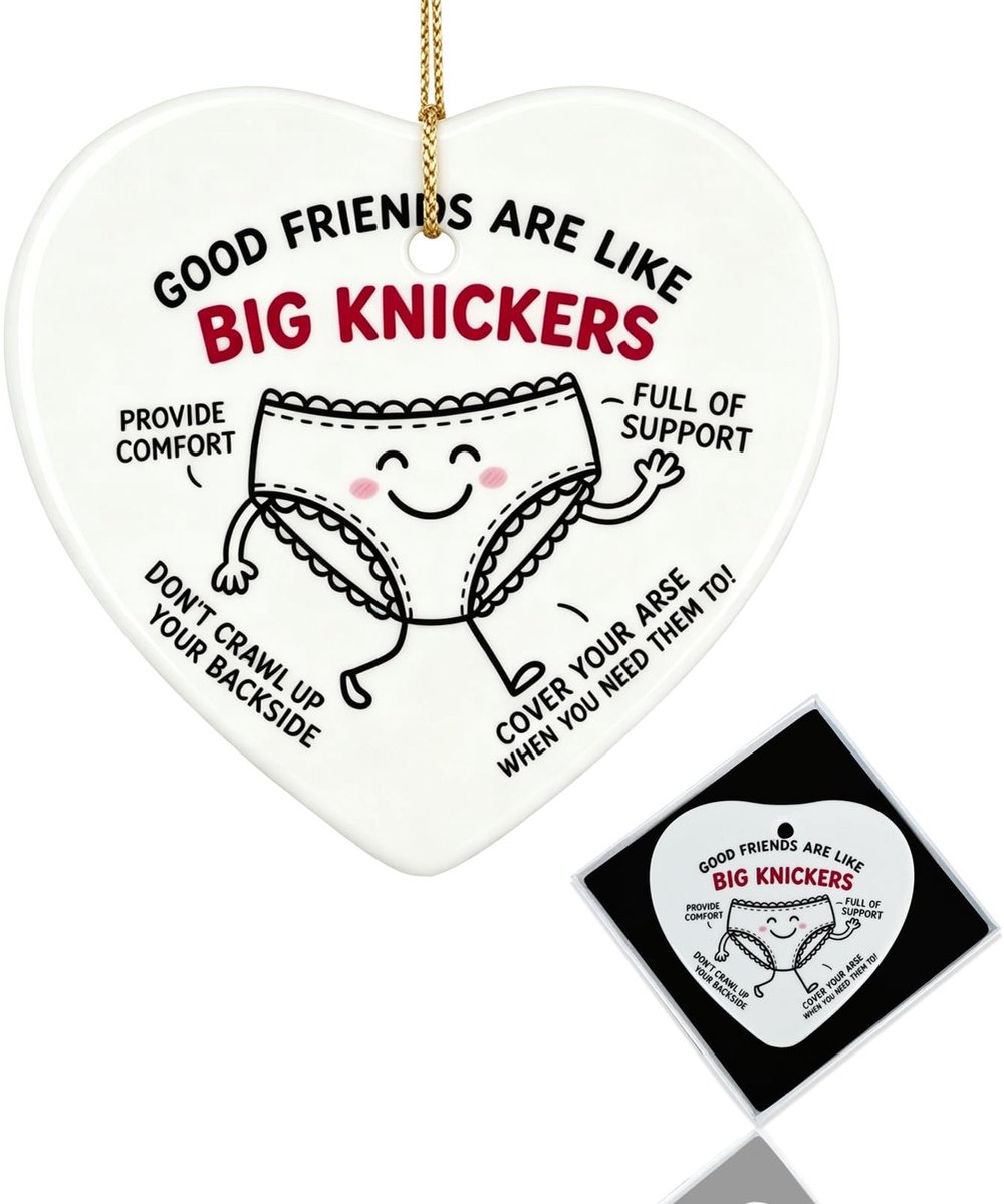 Keramisch Hart Ornament - Grappig Vriendschapsgeschenk