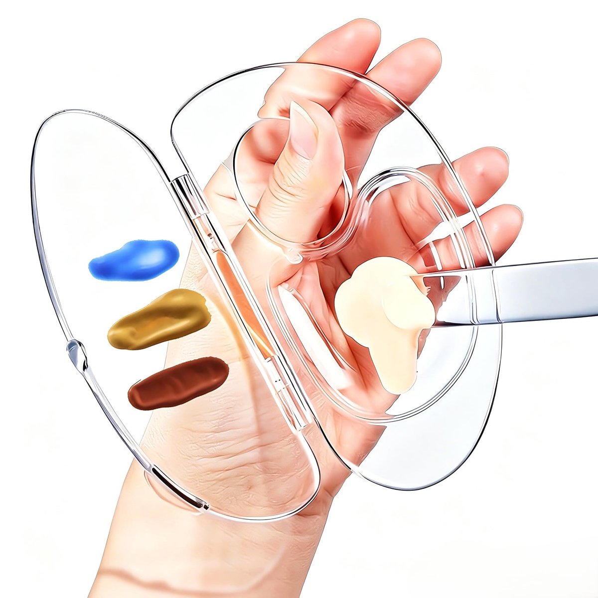 Handheld Make-up Mengpalet - Vouwbaar met Spatel en Tasje - Acryl