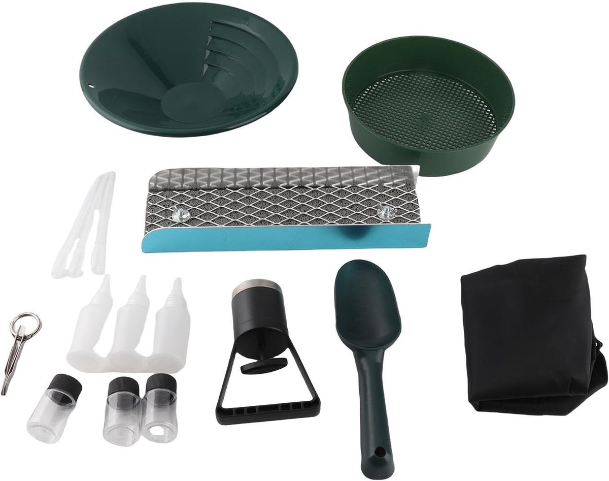 Compacte 12 inch draagbare kluis met compartiment: tray voor pan en zeefkit voor goudverwerking in diverse omgevingen