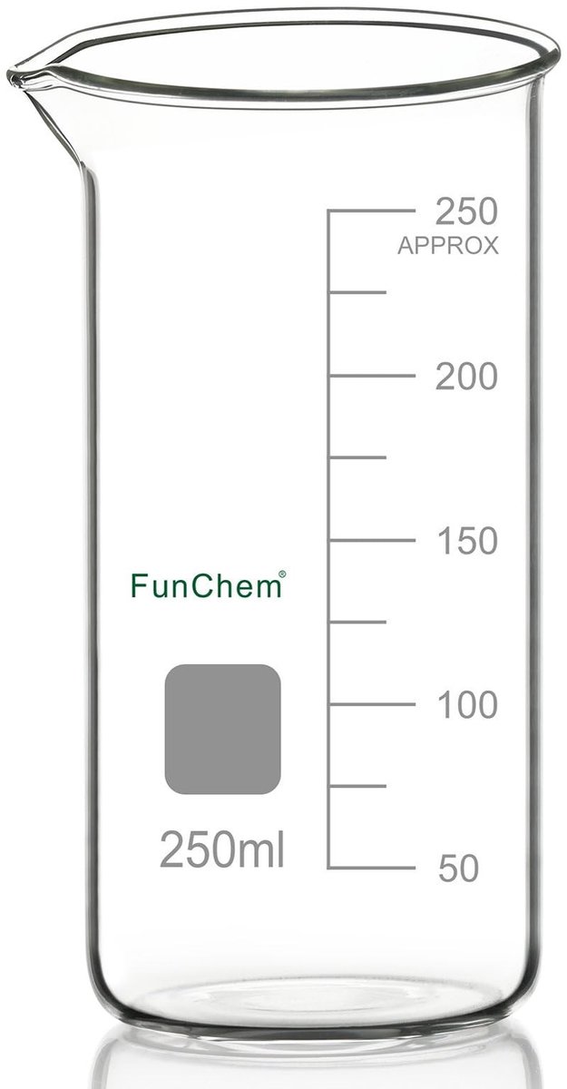 Borosilicate glazen beker - 250 ml met schenktuit