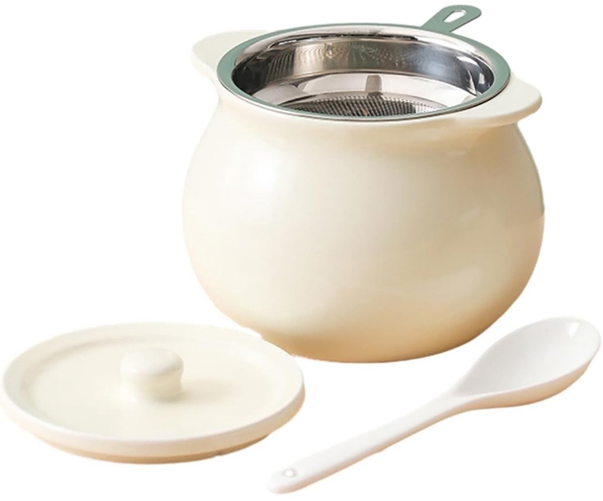 Keramische Kruidentank - 700ml - Wit met Deksel en Filter