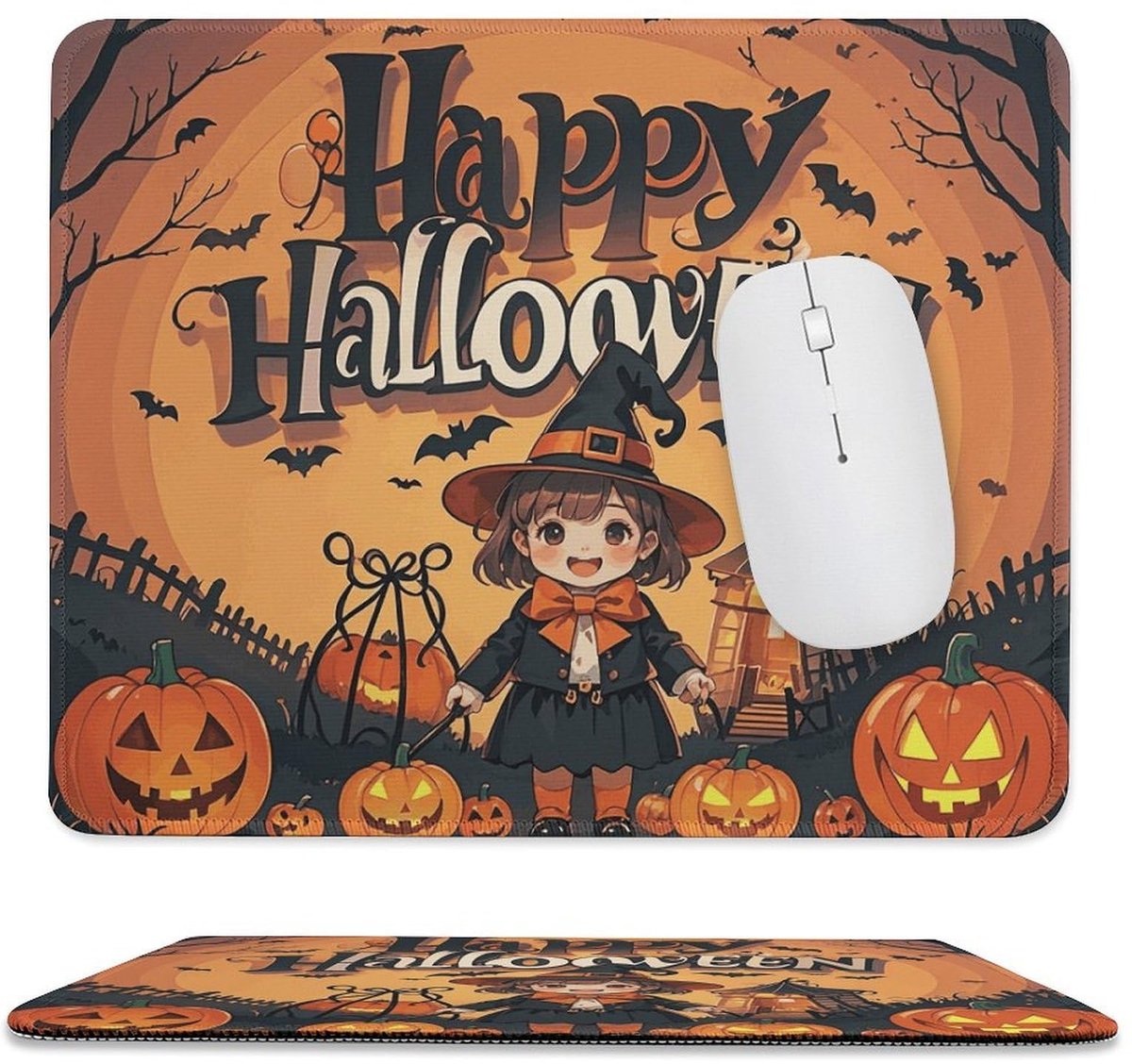 Halloween Muismat - Rechte Hoek - Met Antislip - 25 cm