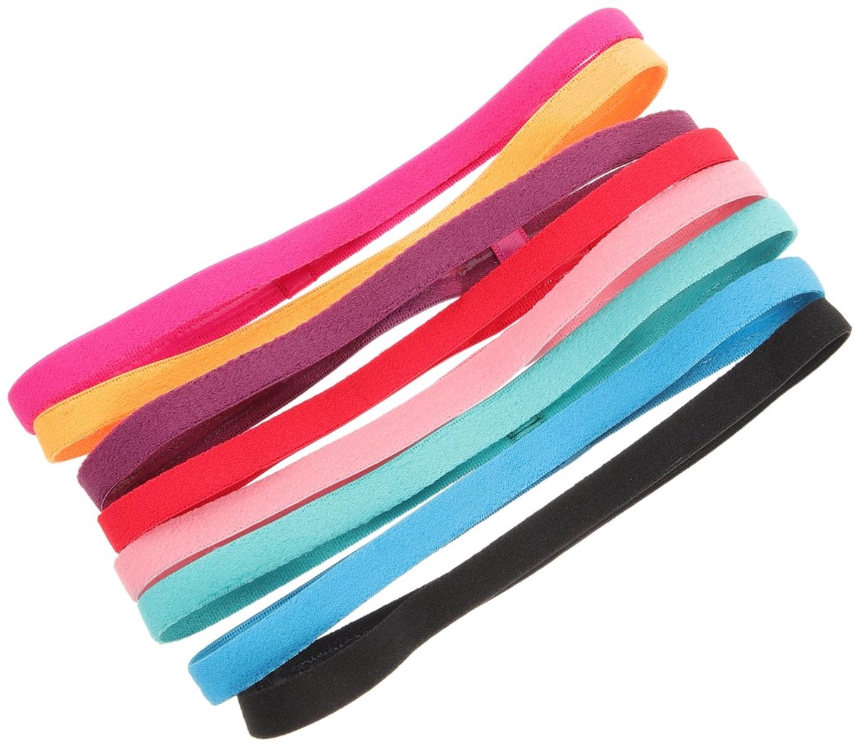 Set van 8 elastische sporthaarbanden - Anti-slip voor yoga en fitness