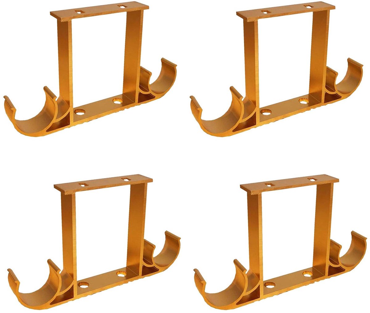 4 Stuks Aluminium Gordijnsteunen - Voor Muurmontage