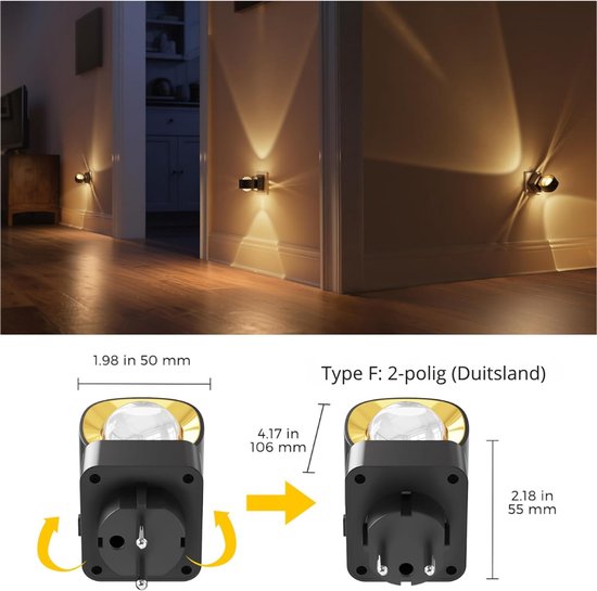 ZRNS® Stopcontactlamp - Stekkerlamp - Nachtlampje met Stekker - Schemersensor - Dimbaar van Zrns — afbeelding 3