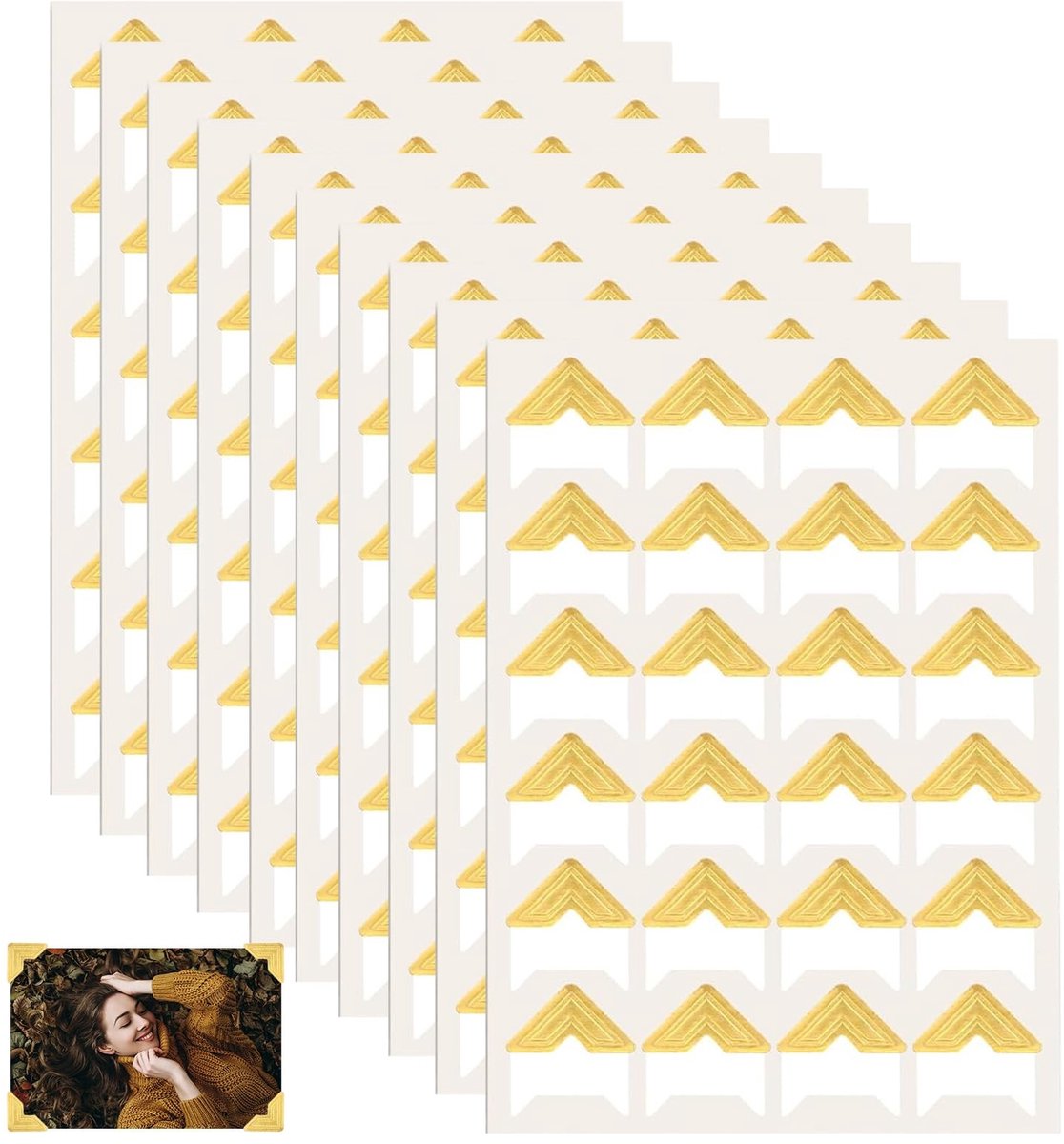 240 Foto Hoeken - Zelfklevende Gouden Hoekjes voor Fotoalbums