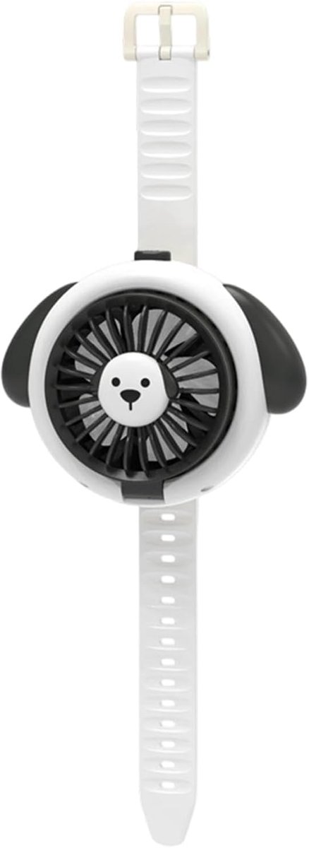 Polsventilator - Persoonlijke ventilator - Draagbaar - Via USB oplaadbaar - 3 Snelheden - Persoonlijke ventilator met polsband - voor binnen en buiten - Draagbare ventilator voor kinderen (jongens en meisjes) - Zwart-wit