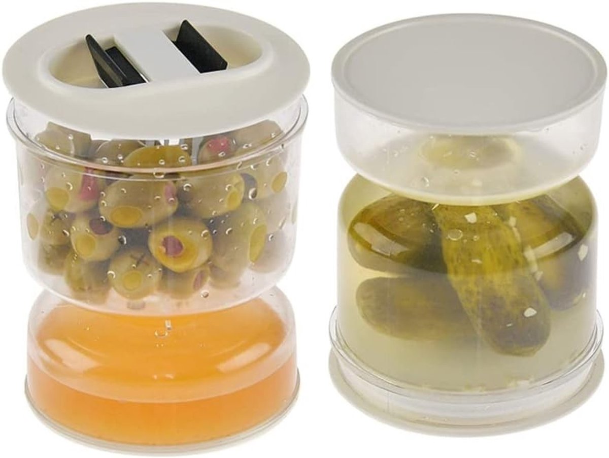 Komkommer Glas Dispenser voor Droge en Nat Voedsel, Uurglas Container voor Thuis Keuken, Ideaal voor Gickles en Olijven
