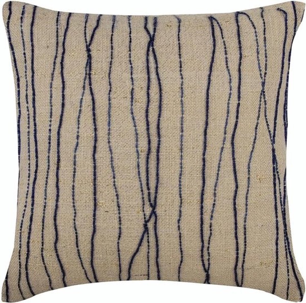 Sierkussens 40x40 - Kussenhoezen Gestreept - Woonkamer Decoratie - 100% Handgemaakt - 40 x 40 cm - Blauw Beige